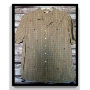 ⭐Classic Elements Tan/Brown Fall Shirt Size Large⭐